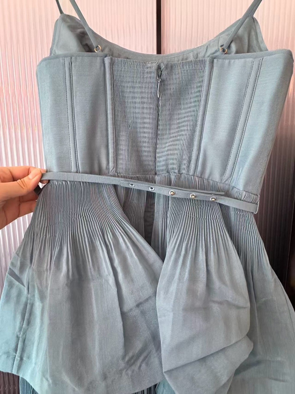Zimmermann Tiered Midi Dress in Dusty Blue size 0 - Picture 4 of 12